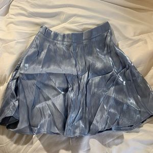 SHEIN light blue silk high waisted skirt